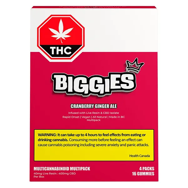 Image for Cranberry Ginger Ale Multipack, cannabis edibles by Biggies