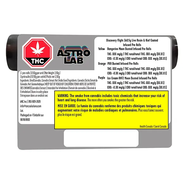 Image for Discovery Flight Live Rosin Infused Kief Coated Pre-Roll, cannabis pre-rolls by Astrolab