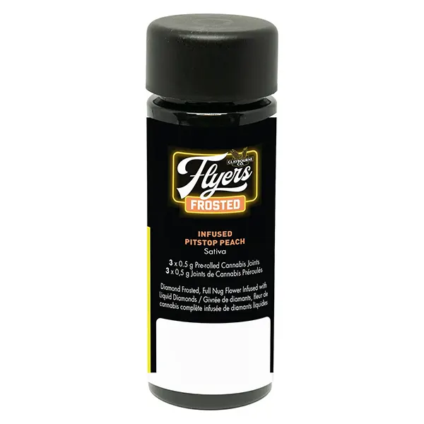 Image for Flyers Frosted Infused Pitstop Peach Infused Pre-Roll, cannabis pre-rolls by Claybourne