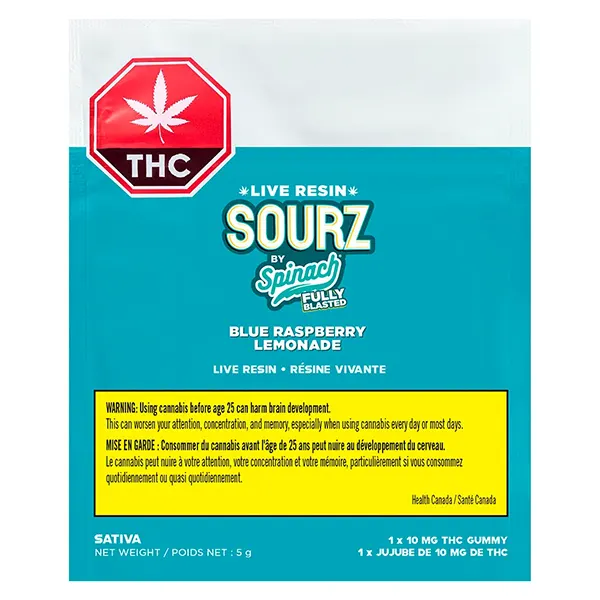Image for Fully Blasted Blue Raspberry Lemonade Live Resin Sativa Gumm, cannabis edibles by SOURZ by Spinach