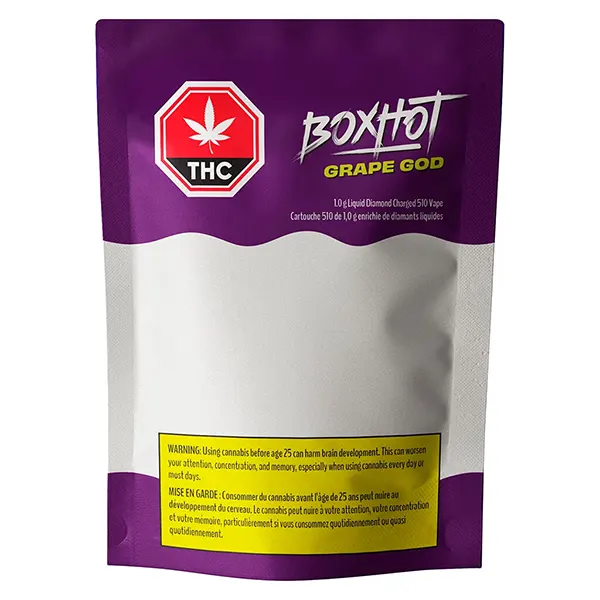 Image for Grape God Liquid Diamond Charged 510 Thread Cartridge, cannabis vapes by BoxHot