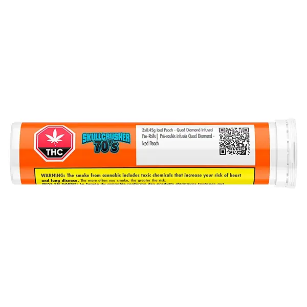 Image for Iced Peach - Quad Diamond Infused Pre-Roll, cannabis pre-rolls by Skullcrusher by RAD