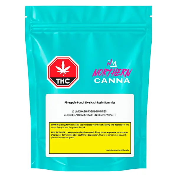 Image for Pineapple Punch Live Hash Rosin Gummies, cannabis edibles by Northern Canna