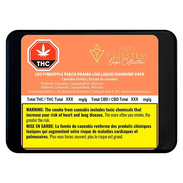 Image for Leo Pineapple Peach Drama Live Liquid Diamond Vape, cannabis all products by High Priestess