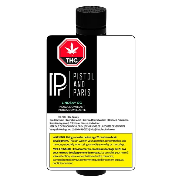 Image for Lindsay OG Pre-Roll, cannabis pre-rolls by Pistol and Paris