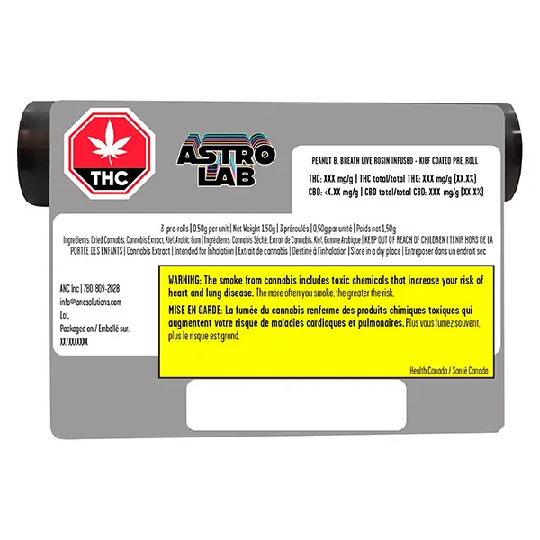 Image for PEANUT B. BREATH Live Rosin Infused + Kief Coated Pre-Roll, cannabis pre-rolls by Astrolab