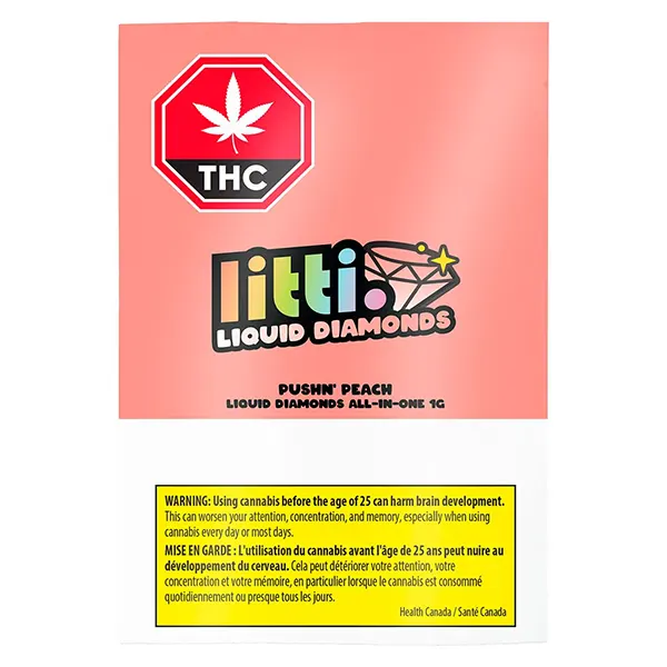 Image for Pushn' Peach Liquid Diamonds All-in-One, cannabis concentrates by Litti.