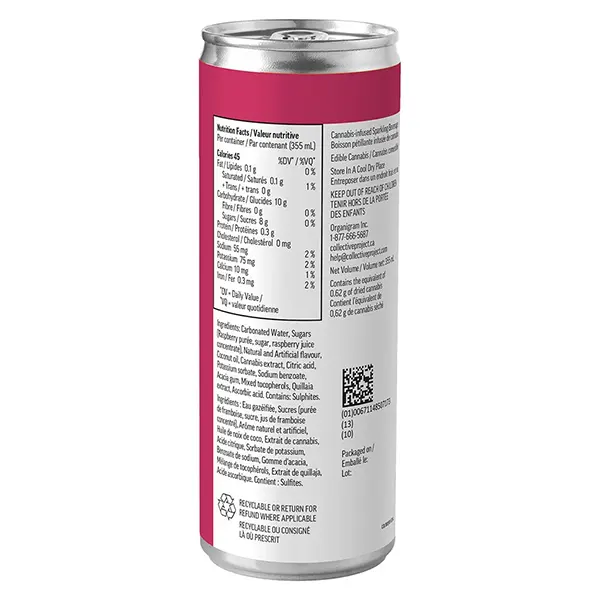 Image for Raspberry Vanilla Sparkling Juice, cannabis beverages by Collective Project