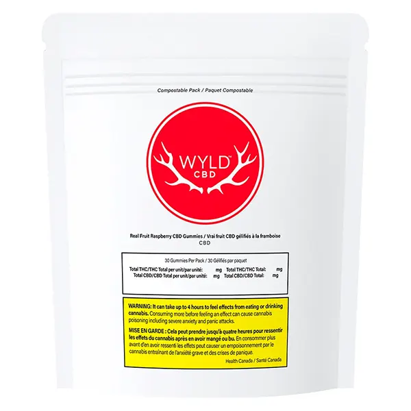 Real Fruit Raspberry CBD Vegan Gummies (Edibles) by WYLD