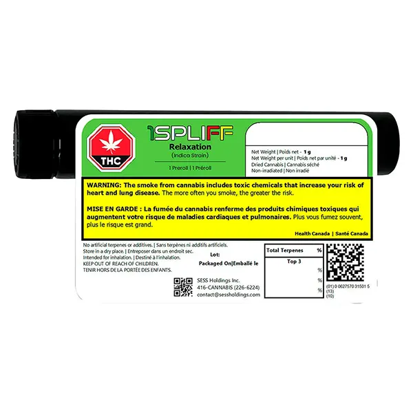 Image for Relaxation Pre-Roll, cannabis pre-rolls by 1Spliff