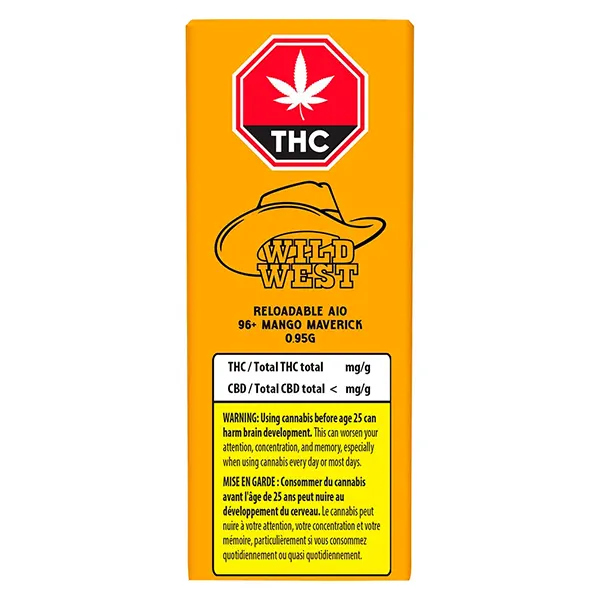 Image for Reloadable AIO - 96+ Mango Maverick, cannabis vapes by Wild West