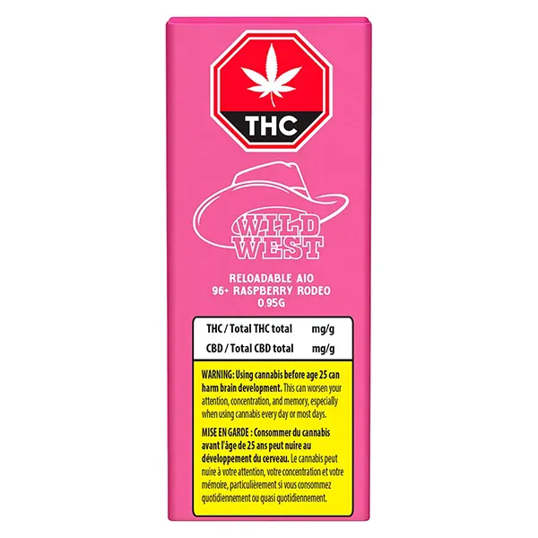 Image for Reloadable AIO - 96+ Raspberry Rodeo, cannabis all products by Wild West