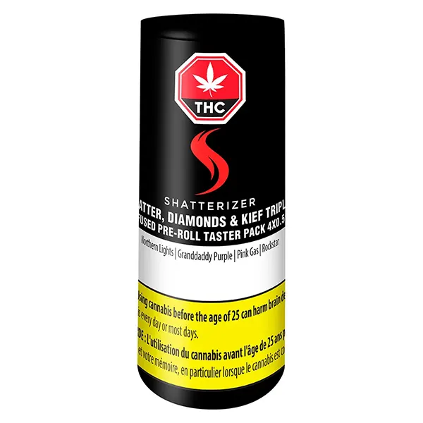 Image for Shatter Diamonds & Kief Triple Infused Pre-Roll Taster Pack, cannabis pre-rolls by Shatterizer