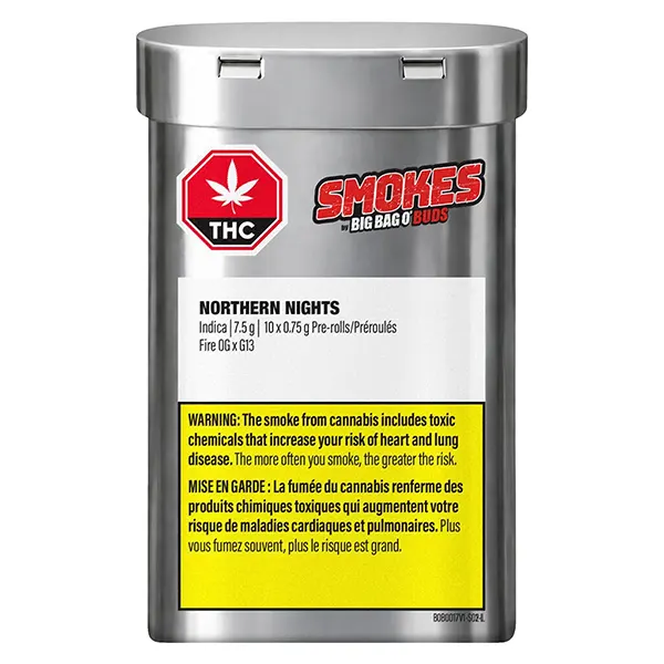 Image for Smokes - Northern Nights Pre-Roll, cannabis pre-rolls by Big Bag O' Buds