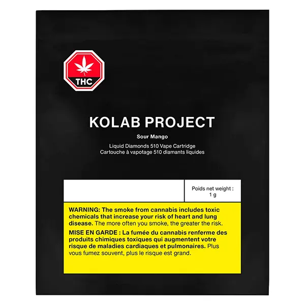 Image for Sour Mango Liquid Diamonds 510 Thread Cartridge, cannabis vapes by Kolab Project