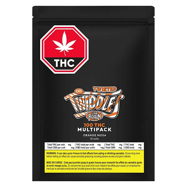 Image for 100 THC Multipack Live Rosin Twisted Orange Mosa, cannabis edibles by Twiddles