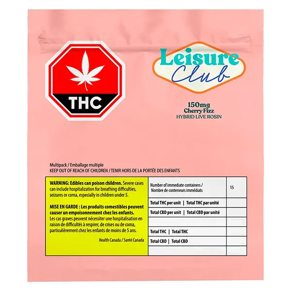 Image for 150mg Cherry Fizz Multi Pack Hybrid Live Rosin, cannabis edibles by Leisure Club