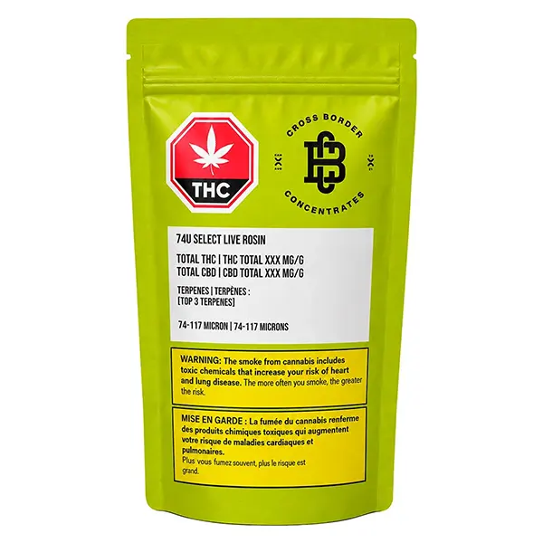 Image for 74u Select Live Rosin, cannabis concentrates by Cross Border Concentrates
