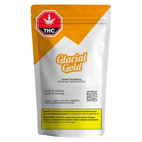 Image for Anytime 1:1 Fuzzy Mango AIO, cannabis vapes by Glacial Gold