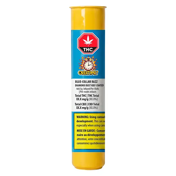 Image for Blue Collar Razz Diamond Dust Kief Coated Infused Pre-Roll, cannabis pre-rolls by Overtime