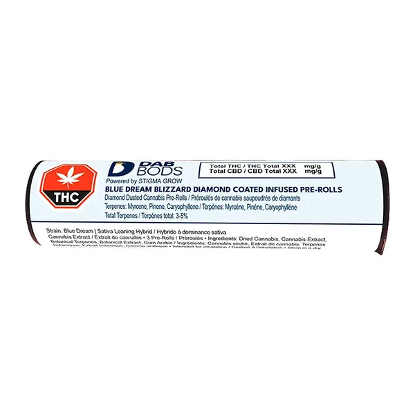 Image for Blue Dream Blizzard Diamond Coated Infused Pre-Roll, cannabis pre-rolls by Dab Bods
