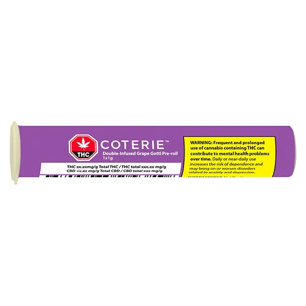 Image for Double-Infused Grape Gotti Pre-Roll, cannabis pre-rolls by Coterie