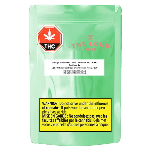Image for Drippyz Melonhead Liquid Diamonds 510 Thread Cartridge, cannabis all products by The Loud Plug