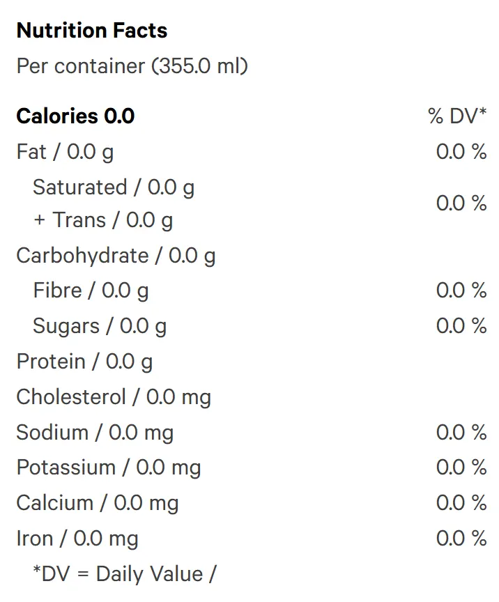 POG LIFE with Maui Wowie Terpenes (Juices) Nutrition Table