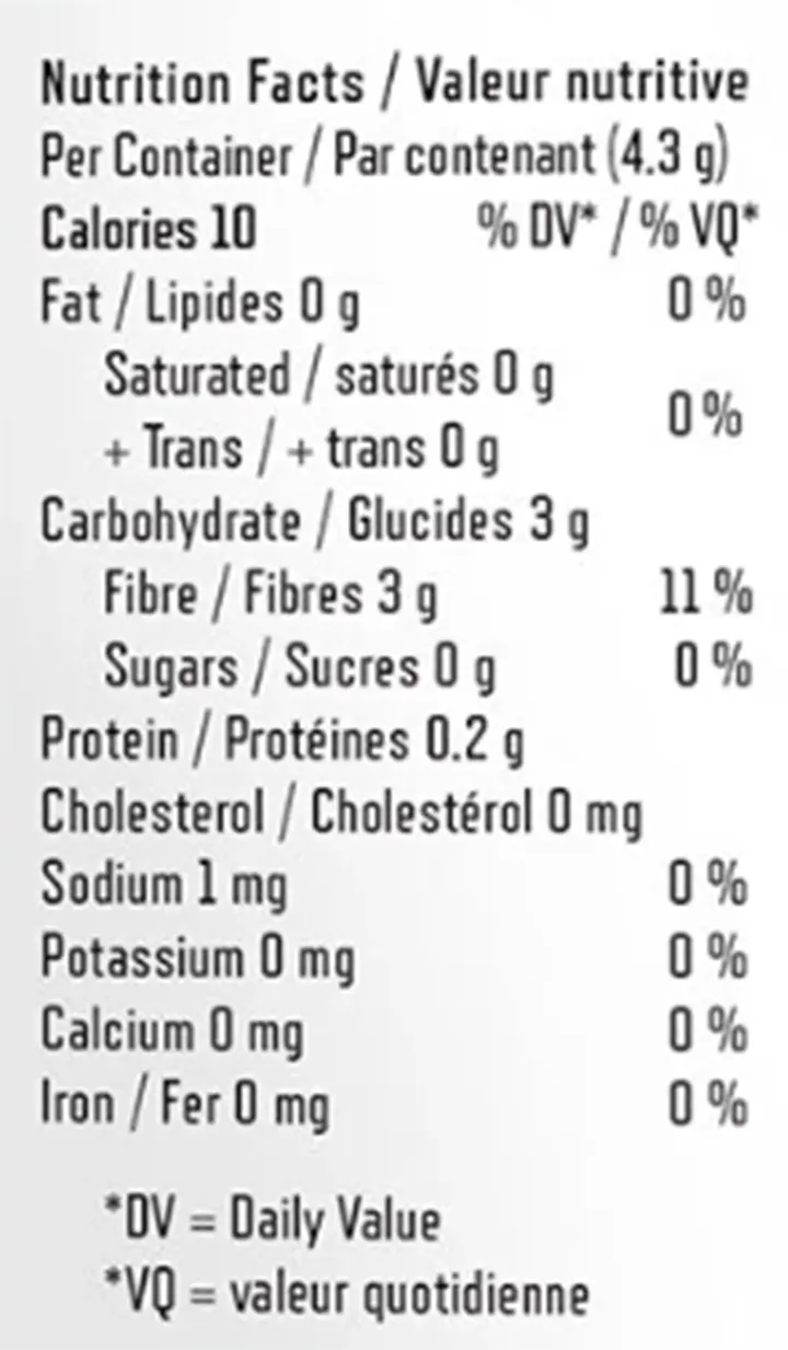 Berry Cherry Glitch (Gummies) Nutrition Table