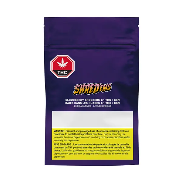 Cloudberry Snoozers CBN:THC Softchews (Gummies) by Shred'ems