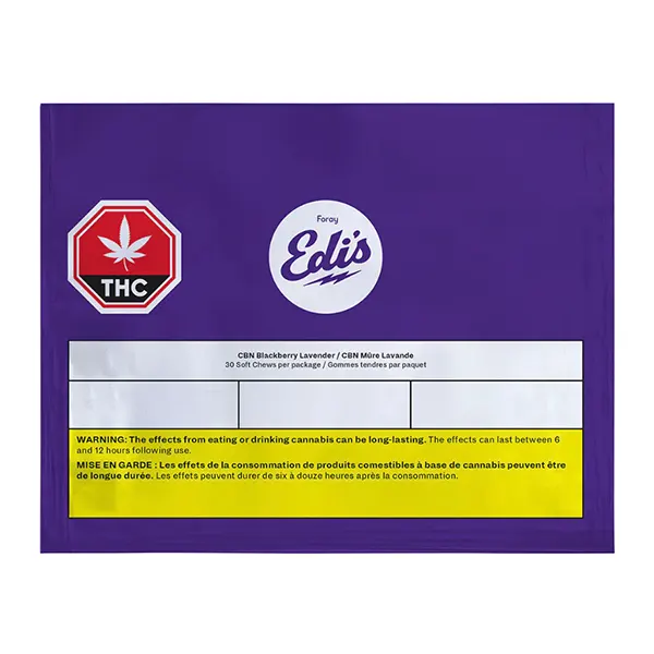 Image for Edi's CBN Blackberry Lavender Soft Chews, cannabis all products by Foray