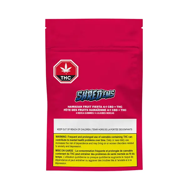 Image for Hawaiian Fruit Fiesta 4:1 CBD:THC, cannabis gummies by Shred'ems