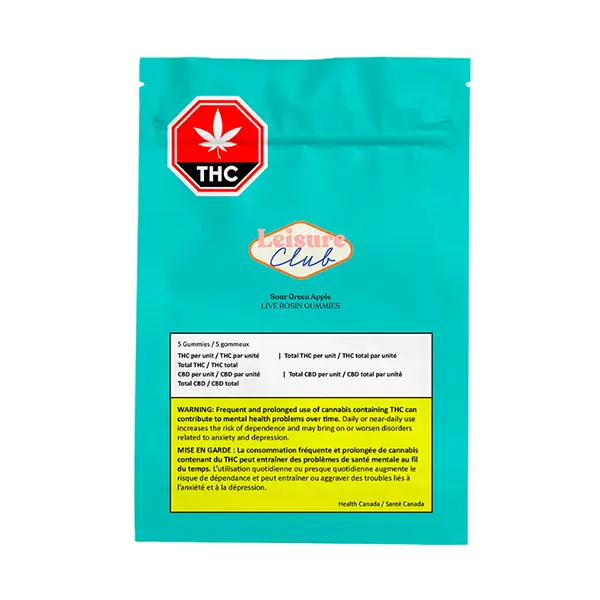 Image for Live Rosin Gummies Sour Apple, cannabis all products by Leisure Club