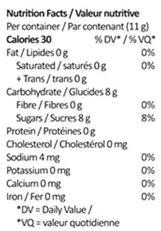 Live Rosin Lemon (Gummies) Nutrition Table