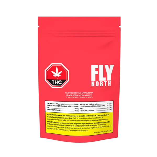 Live Rosin Sativa Strawberry (Gummies) by Fly North