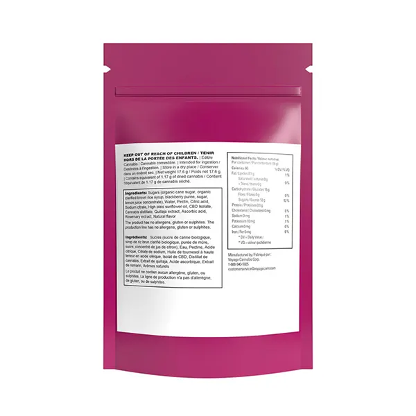 Image for Rapid Blackberry Lemonade 1:2, cannabis gummies by White Rabbit OG