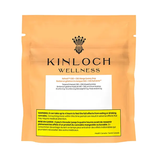 Refresh™- CBG + CBD Mango Gummy Drop (Gummies) by Kinloch Wellness