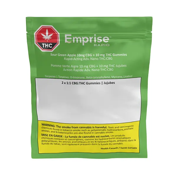 Image for Sour Green Apple 10 CBG + 10 THC Gummies, cannabis all products by Emprise