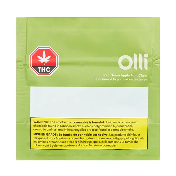 Image for Sour Green Apple Fruit Chew, cannabis gummies by Olli Brands