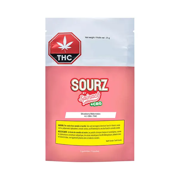 Image for Strawberry Watermelon 4:1 CBG THC Gummies, cannabis all products by SOURZ by Spinach