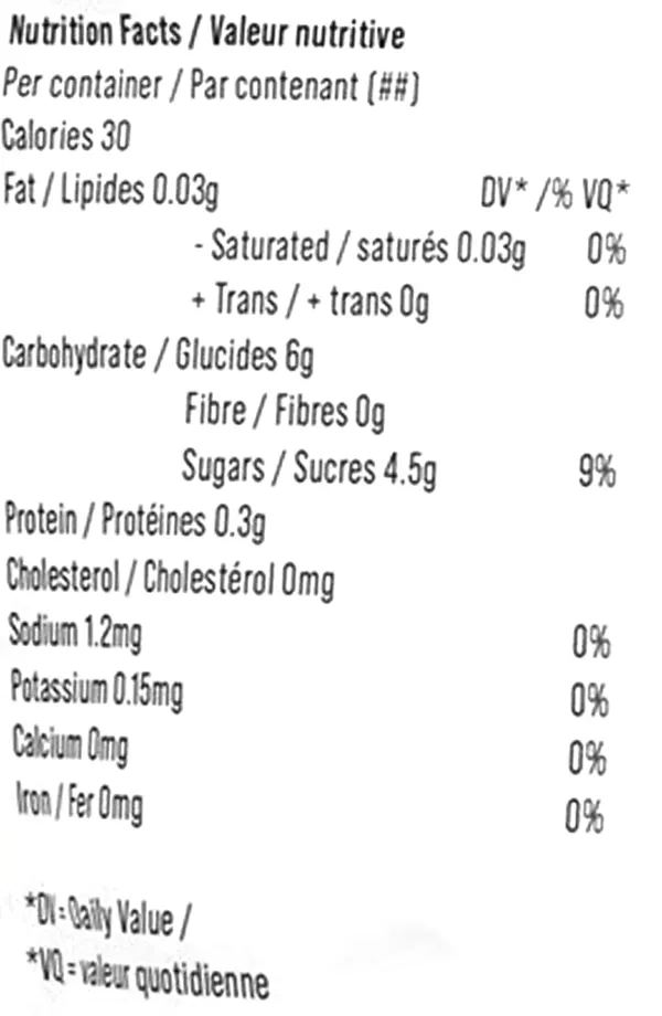 Terple Rosinaut Hash Rosin Gummy (Gummies) Nutrition Table