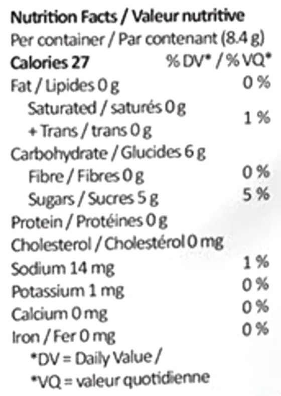 Tropical Punch Live Rosin Gummies (Gummies) Nutrition Table