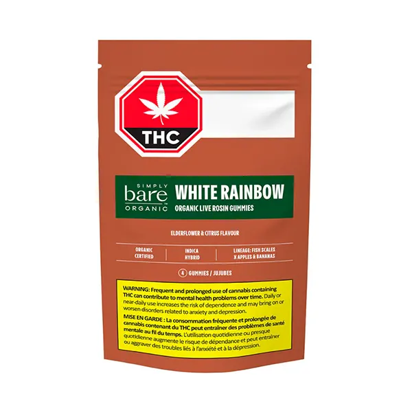 Image for White Rainbow Organic Live Rosin Gummies, cannabis gummies by Simply Bare