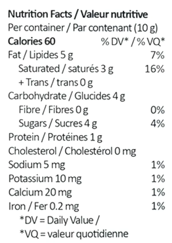 1:1 Tiramisu Milk Chocolate (Chocolates) Nutrition Table