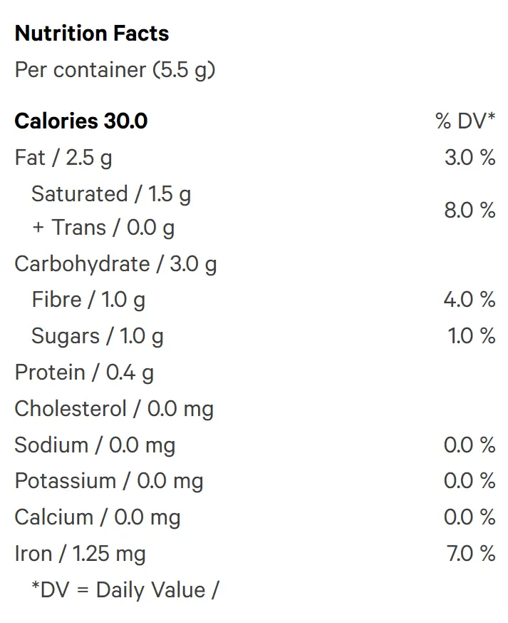 Black Forest THC Organic Dark Chocolate (Chocolates) Nutrition Table