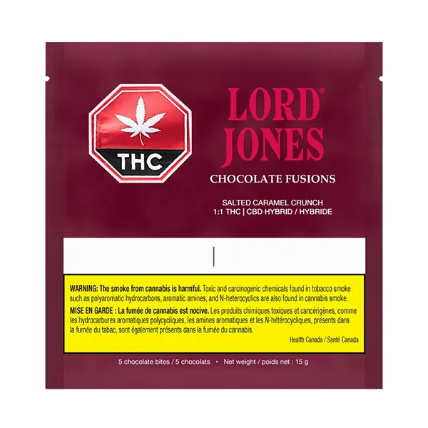 Image for Chocolate Fusions - Salted Caramel Crunch: 1:1 THC CBD, cannabis chocolates by Lord Jones