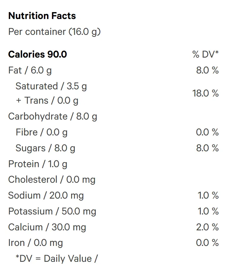 Cookies n' Cream Balanced Chocolate (Chocolates) Nutrition Table