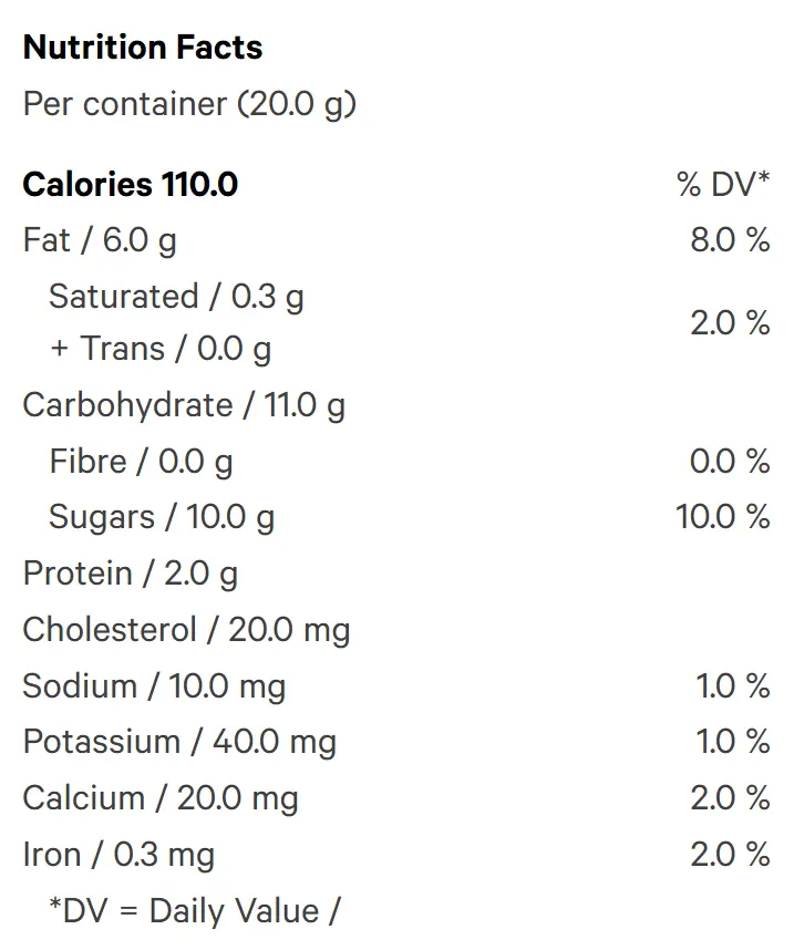 Crunchy Praline Balanced Chocolate (Chocolates) Nutrition Table