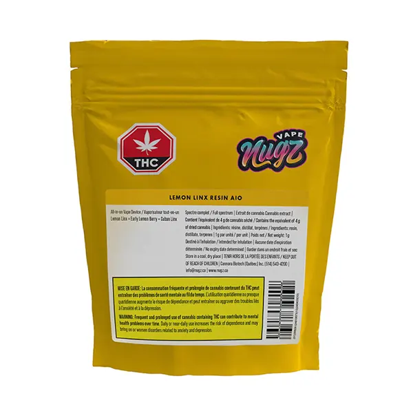 Image for Lemon Linx Resin AIO, cannabis disposable vapes by Nugz