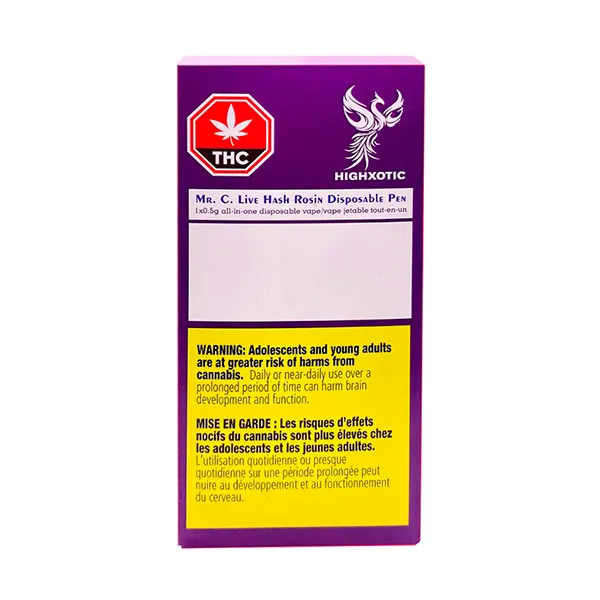 Mr. C. Rotational Strain Live Hash Rosin AIO (Disposable Vapes) by HighXotic